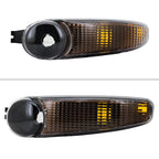 1999-2006 GMC Sierra/2007 Sierra Classic/2000-2006 Yukon XL Denali Factory Style Turn Signal Bumper Lights (Matte Black Housing/Clear Lens)