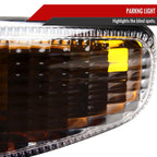 1999-2006 GMC Sierra/2007 Sierra Classic/2000-2006 Yukon XL Denali Factory Style Turn Signal Bumper Lights (Matte Black Housing/Clear Lens)
