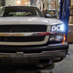 2002-2007 Chevrolet Silverado/Avalanche Bumper Lights (Matte Black Housing/Clear Lens)