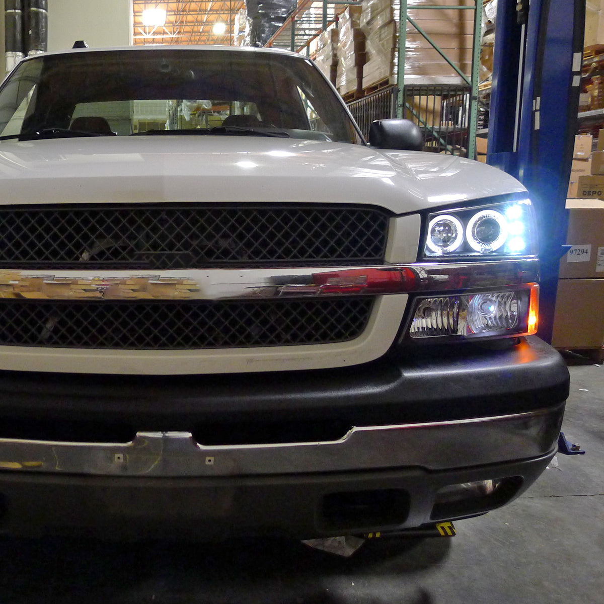 2002-2007 Chevrolet Silverado/Avalanche Bumper Lights (Matte Black Housing/Clear Lens)