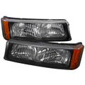 2002-2007 Chevrolet Silverado/Avalanche Bumper Lights (Matte Black Housing/Clear Lens)
