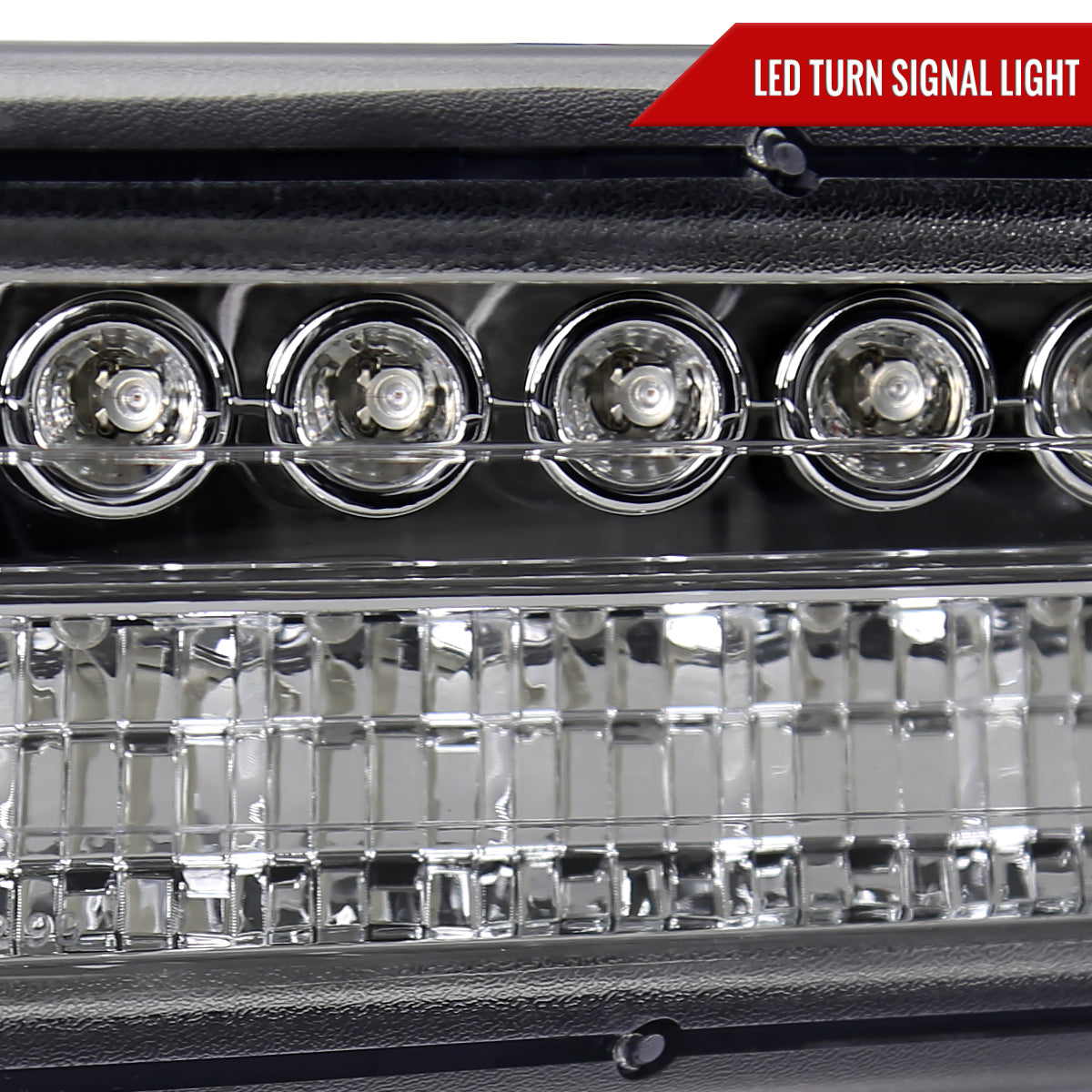 1999-2002 Chevrolet Silverado/ 2000-2006 Chevrolet Tahoe/Suburban Dual Halo Projector Headlights with LED Sequential Turn Signal Bumper Lights (Chrome Housing/Clear Lens)