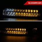 1999-2002 Chevrolet Silverado/ 2000-2006 Suburban/Tahoe Factory Style Headlights with LED Bumper Corner Signal Lights (Chrome Housing/Smoked Lens)