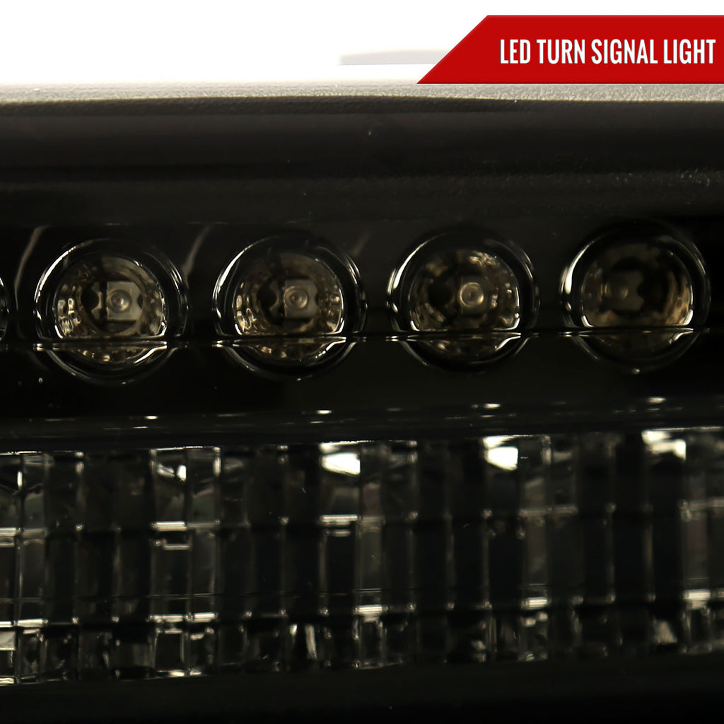 1999-2002 Chevrolet Silverado/ 2000-2006 Suburban/Tahoe Factory Style Headlights with LED Bumper Corner Signal Lights (Chrome Housing/Smoked Lens)