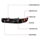 1999-2002 Chevrolet Silverado/ 2000-2006 Tahoe Suburban Bumper Lights (Matte Black Housing/Clear Lens)