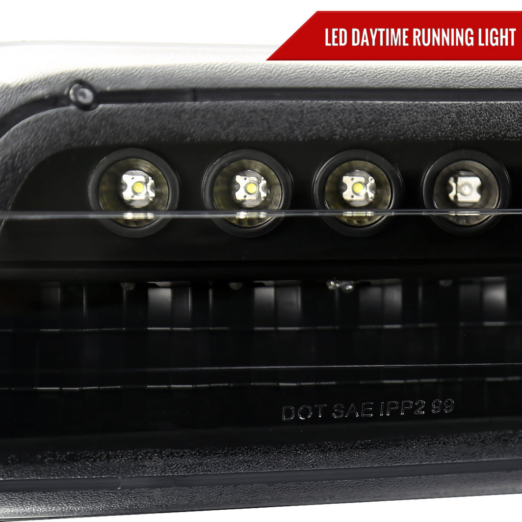 1999-2002 Chevrolet Silverado/ 2000-2006 Suburban/Tahoe Factory Style Headlights with LED Bumper Corner Signal Lights (Matte Black Housing/Clear Lens)