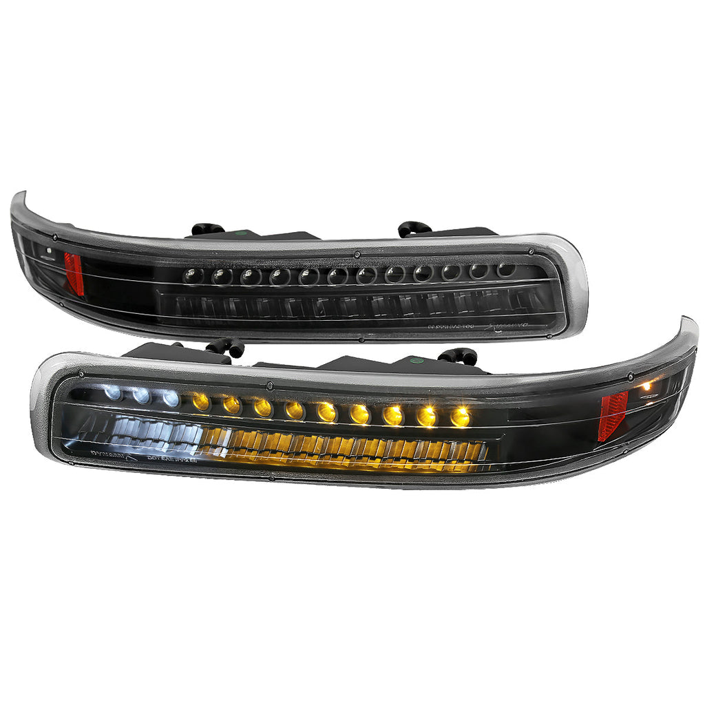 1999-2002 Chevrolet Silverado/ 2000-2006 Tahoe Suburban LED Bumper Lights (Matte Black Housing/Clear Lens)