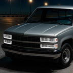 1988-1993 Chevrolet/GMC C10 C/K Sierra Tahoe LED Tube Factory Style Headlights with Bumper & Corner Lights (Chrome Housing/Clear Lens)