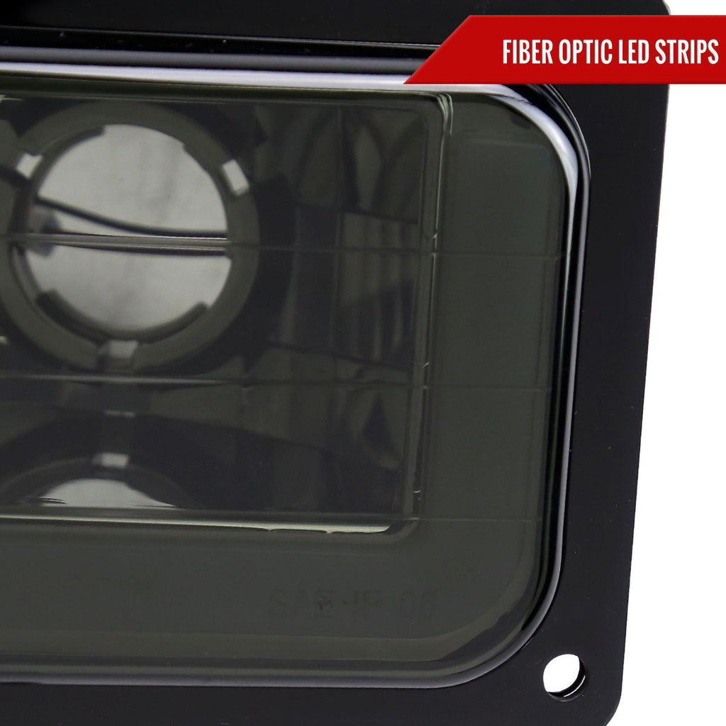 1988-1993 Chevrolet/GMC C10 C/K Sierra Tahoe LED Tube Factory Style Headlights with Bumper & Corner Lights (Chrome Housing/Smoked Lens)