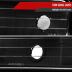 1988-1993 Chevrolet C/K Blazer/Tahoe/Silverado/Suburban GMC Sierra/Yukon Factory Style Headlights, Bumper Lights, & Corner Lights Set (Matte Black Housing/Clear Lens)