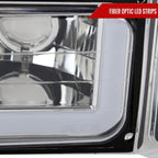 1994-1998 Chevrolet Silverado/Tahoe/Suburban/C10 Factory Style Headlights w/LED Strip and Bumper & Corner Lights (Chrome Housing/Clear Lens)