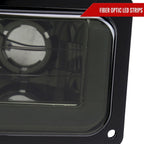 1994-1998 Chevrolet Silverado/Tahoe/Suburban/C10 Factory Style Headlights w/LED Strip and Bumper & Corner Lights (Chrome Housing/Smoked Lens)