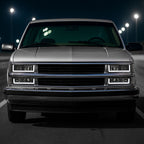 1994-1998 Chevrolet Silverado/Tahoe/Suburban/C10 Factory Style Headlights w/LED Strip and Bumper & Corner Lights (Chrome Housing/Smoked Lens)