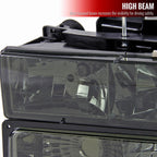 1994-1998 Chevrolet Silverado/Tahoe/Suburban/C10 Factory Style Headlights w/ Bumper & Corner Lights (Chrome Housing/Smoked Lens)