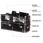 1994-1998 Chevrolet Silverado/Tahoe/Suburban/C10 Factory Style Headlights w/ Bumper & Corner Lights (Matte Black Housing/Clear Lens)