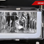1994-1998 GMC C10/Sierra/Suburban/Yukon Factory Style Headlights w/LED Strip and Bumper & Corner Lights (Chrome Housing/ Clear Lens)