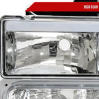 1994-1998 GMC C10 / C/K / Suburban / Sierra / Yukon  LED Bar Factory Style Headlights, Corner Lights, and Bumper Lights (Chrome Housing/Clear Lens)