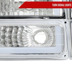 1994-1998 GMC C10 / C/K / Suburban / Sierra / Yukon  LED Bar Factory Style Headlights, Corner Lights, and Bumper Lights (Chrome Housing/Clear Lens)
