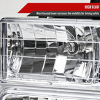1994-1998 GMC C10/Sierra/Suburban/Yukon Factory Style Headlights w/ Bumper & Corner Lights (Chrome Housing/Clear Lens)
