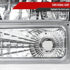 1994-1998 GMC C10/Sierra/Suburban/Yukon Factory Style Headlights w/ Bumper & Corner Lights (Chrome Housing/Clear Lens)