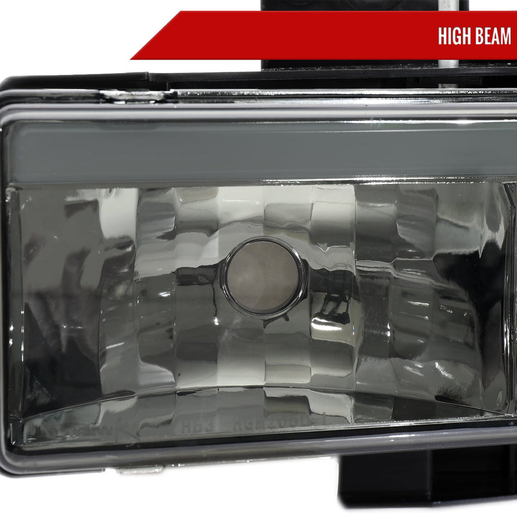 1994-1998 GMC C10 / C/K / Suburban / Sierra / Yukon  LED Bar Factory Style Headlights, Corner Lights, and Bumper Lights (Chrome Housing/Smoked Lens)