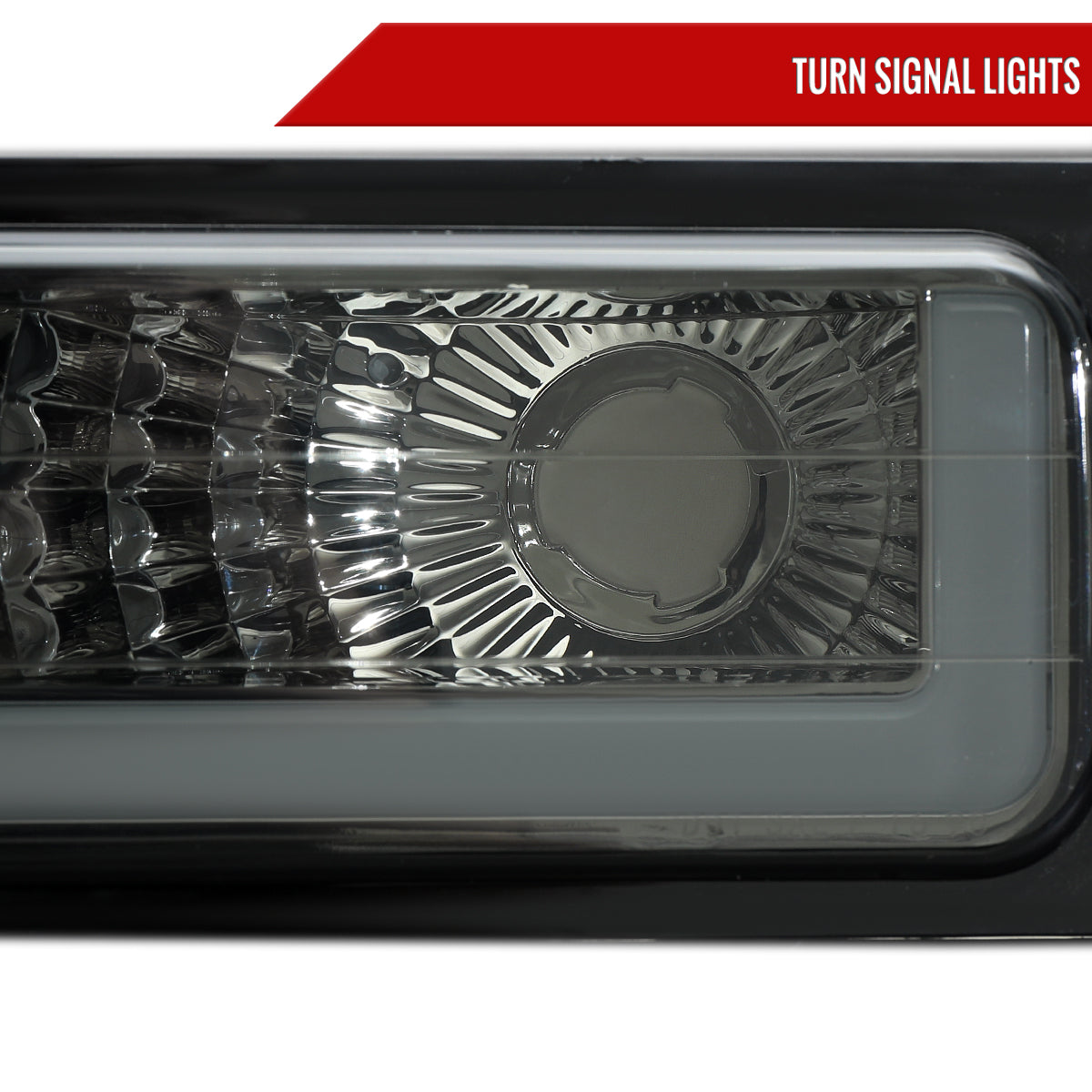 1994-1998 GMC C10 / C/K / Suburban / Sierra / Yukon  LED Bar Factory Style Headlights, Corner Lights, and Bumper Lights (Chrome Housing/Smoked Lens)