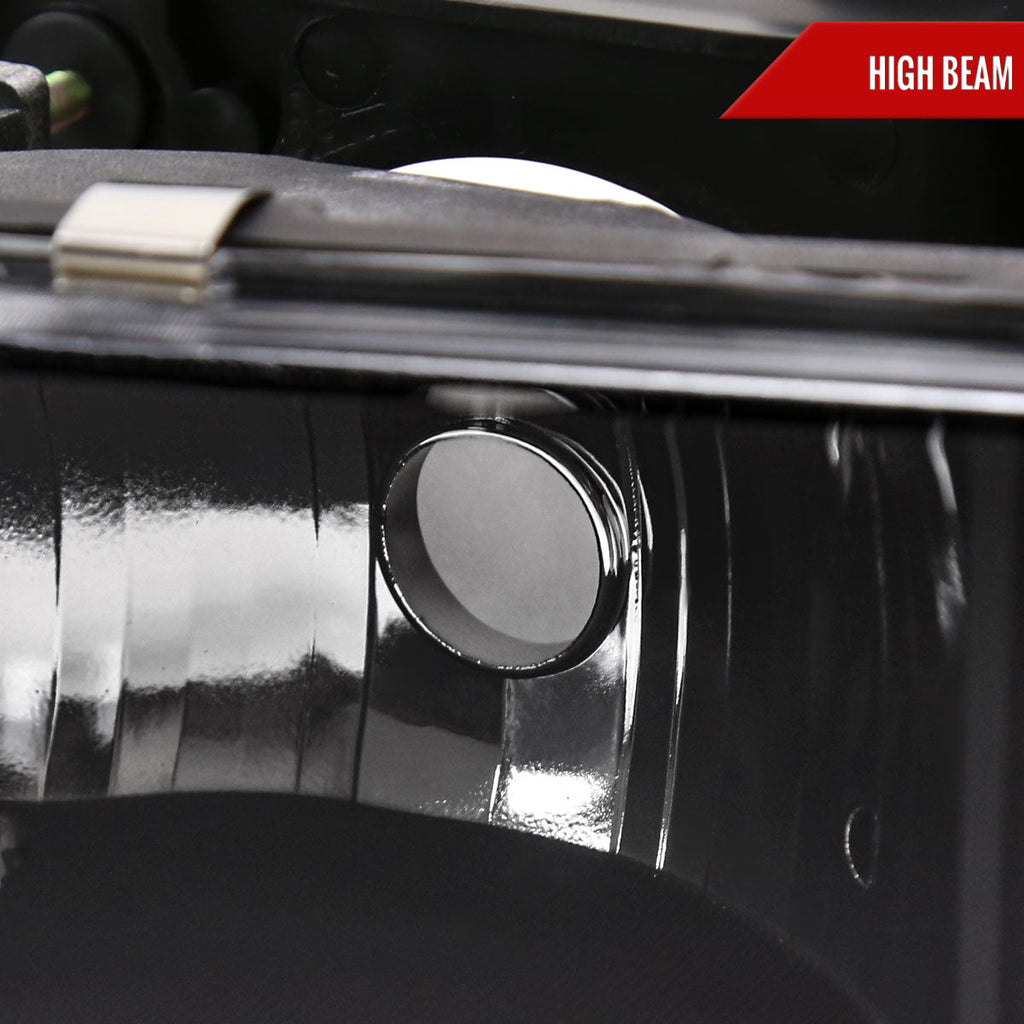 1994-1998 GMC C10/Sierra/Suburban/Yukon Factory Style Headlights w/LED Strip and Bumper & Corner Lights (Matte Black Housing/ Clear Lens)