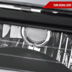 1994-1998 GMC C10/Sierra/Suburban/Yukon Factory Style Headlights w/LED Strip and Bumper & Corner Lights (Matte Black Housing/ Clear Lens)