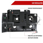 1994-1998 GMC C10 / C/K / Suburban / Sierra / Yukon  LED Bar Factory Style Headlights, Corner Lights, and Bumper Lights (Matte Black Housing/Clear Lens)