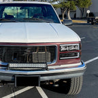 1994-1998 GMC C10 / C/K / Suburban / Sierra / Yukon  LED Bar Factory Style Headlights, Corner Lights, and Bumper Lights (Matte Black Housing/Clear Lens)