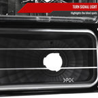 1994-1998 GMC C10/Sierra/Suburban/Yukon Factory Style Headlights w/ Bumper & Corner Lights (Matte Black Housing/Clear Lens)