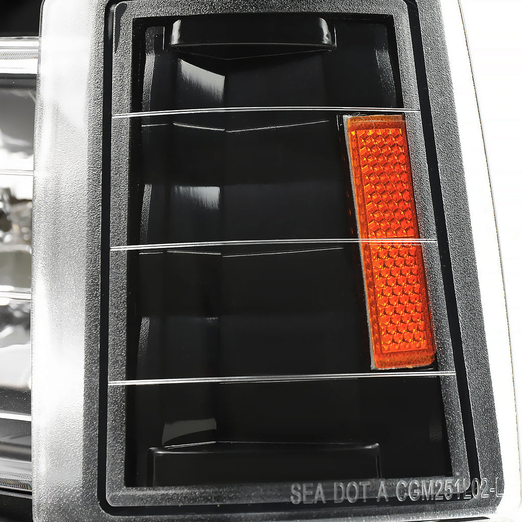 1994-1998 GMC C10/Sierra/Suburban/Yukon Factory Style Headlights w/ Bumper & Corner Lights (Matte Black Housing/Clear Lens)