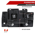 1994-1998 GMC C10/Sierra/Suburban/Yukon Factory Style Headlights w/ Bumper & Corner Lights (Matte Black Housing/Clear Lens)