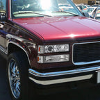 1994-1999 GMC C/K C10 Sierra Dual Halo Projector Headlights With Bumper and Corner Signal Lights (Chrome Housing/Clear Lens)