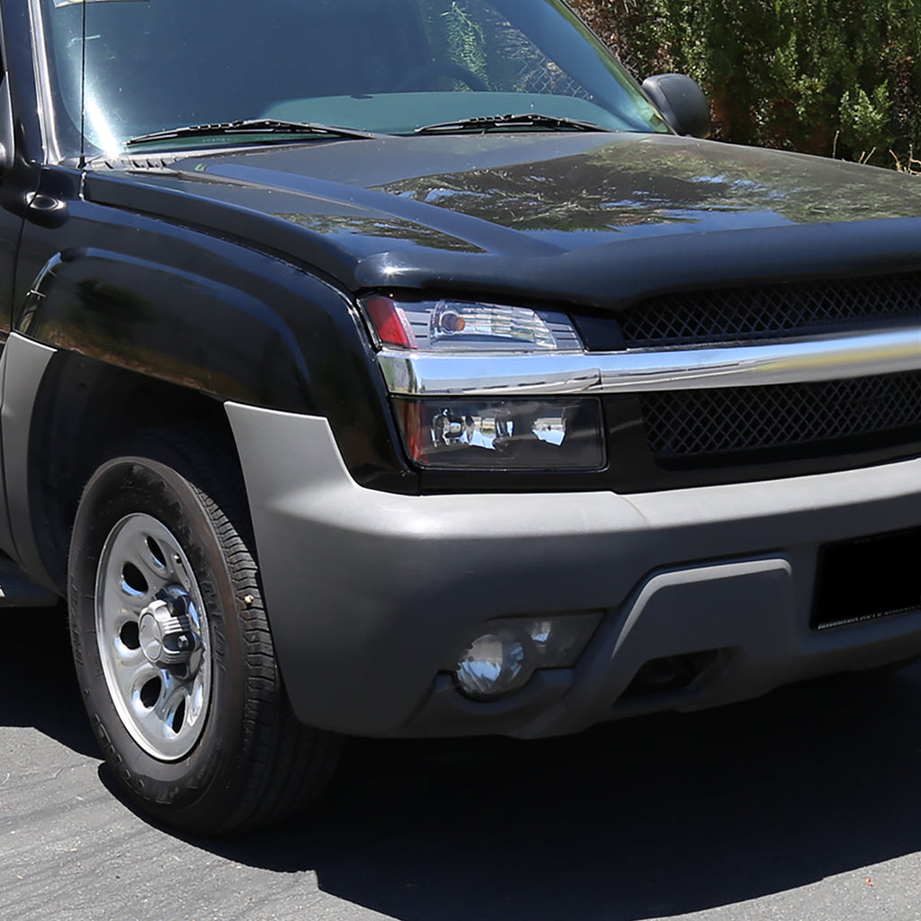 2002-2006 Chevrolet Avalanche 1500/2500 Factory Style Headlights w/ Bumper Signal Lights (Matte Black Housing/Clear Lens)