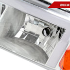 1999-2006 GMC Sierra/2007 Sierra Classic/2000-2006 Yukon/XL Factory Style Headlights and Sequential Turn Signal Bumper Lights (Chrome Housing/Clear Lens)