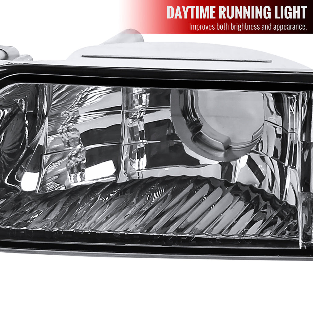 1999-2006 GMC Sierra/Yukon/Yukon XL Factory Style Crystal Headlights w/ Bumper Lights (Chrome Housing/Clear Lens)