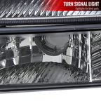 1999-2007 GMC Sierra/ 2000-2006 Yukon/Yukon XL Factory Style Crystal Headlights w/ Amber Reflector & Bumper Lights (Chrome Housing/Clear Lens)