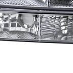 1999-2007 GMC Sierra/ 2000-2006 Yukon/Yukon XL Factory Style Crystal Headlights w/ Amber Reflector & Bumper Lights (Chrome Housing/Clear Lens)