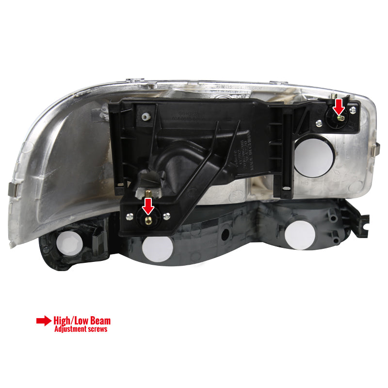 1999-2007 GMC Sierra/ 2000-2006 Yukon/Yukon XL Factory Style Crystal Headlights w/ Amber Reflector & Bumper Lights (Chrome Housing/Smoked Lens)