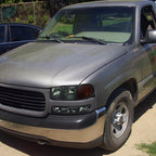1999-2007 GMC Sierra/ 2000-2006 Yukon/Yukon XL Factory Style Crystal Headlights w/ Amber Reflector & Bumper Lights (Chrome Housing/Smoked Lens)