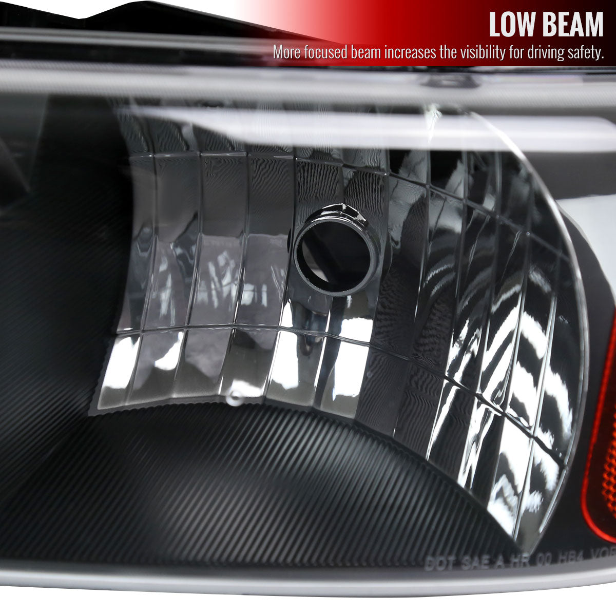 1999-2006 GMC Sierra/2007 Sierra Classic/2000-2006 Yukon/XL Factory Style Headlights and Bumper Lights with Amber Reflector (Matte Black Housing/Clear Lens)