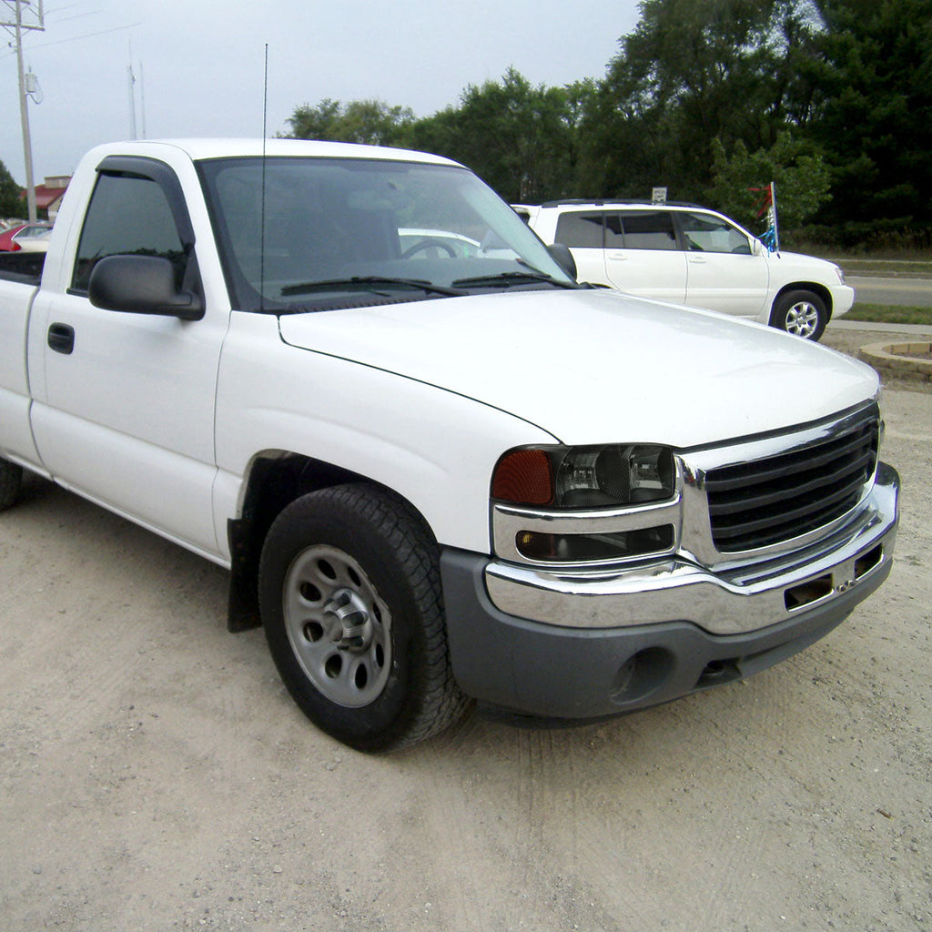 1999-2006 GMC Sierra/2007 Sierra Classic/2000-2006 Yukon/XL Factory Style Headlights and Bumper Lights with Amber Reflector (Matte Black Housing/Smoked Lens)