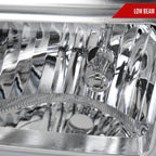 2003-2007 Chevrolet Silverado /2002-2006 Chevrolet Avalanche LED Bar Factory Style Headlights (Chrome Housing/Clear lens)