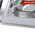 2003-2007 Chevrolet Silverado /2002-2006 Chevrolet Avalanche LED Bar Factory Style Headlights (Chrome Housing/Clear lens)