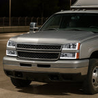 2003-2007 Chevrolet Silverado /2002-2006 Chevrolet Avalanche LED Bar Factory Style Headlights (Chrome Housing/Clear lens)