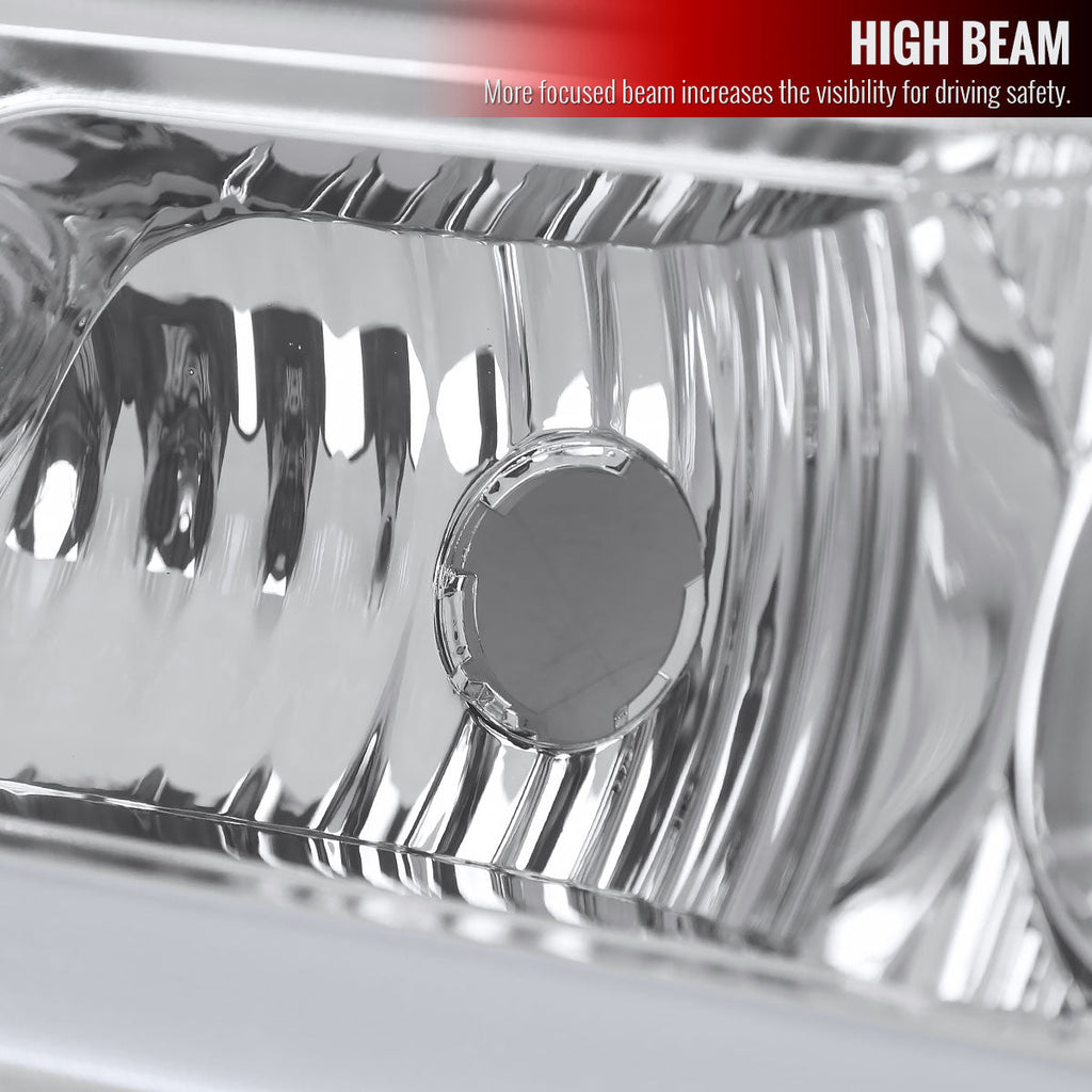 2002-2006 Chevrolet Avalanche/ 2003-2007 Silverado LED Bar Factory Style Headlights & Bumper Lights (Chrome Housing/Clear Lens)