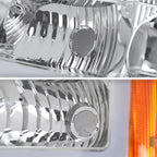 2002-2006 Chevrolet Avalanche/ 2003-2007 Silverado LED Bar Factory Style Headlights & Bumper Lights (Chrome Housing/Clear Lens)