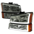 2003-2007 Chevrolet Silverado /2002-2006 Chevrolet Avalanche LED Bar Factory Style Headlights (Chrome Housing/Light Smoked lens)