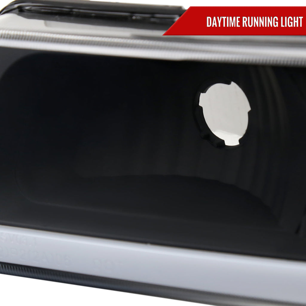 2003-2007 Chevrolet Silverado /2002-2006 Chevrolet Avalanche LED Bar Factory Style Headlights (Matte Black Housing/Clear lens)
